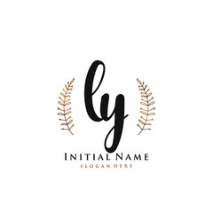 LY Initial handwriting logo vector