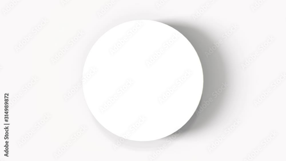 Poster top view of simple empty white circle podium stage white rotating shadow footage background.
