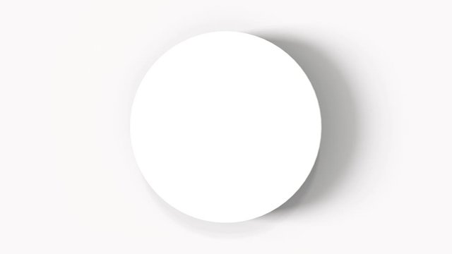 Top view of Simple empty white circle podium stage white rotating shadow footage background.