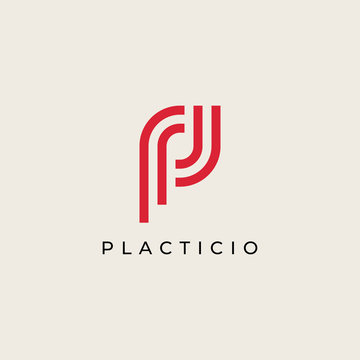 letter P logo with a simple monogram concept