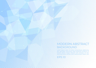 Modern art abstract polygon design halftone white and line style with space for text