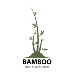 Fototapeta na wymiar Green Bamboo Logo Template vector.