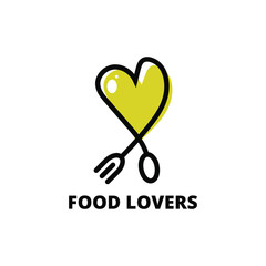 food lovers logo like icon design template. very simple, unique and modern design. suitable for cafe, restaurant and culinary business - vector illustration