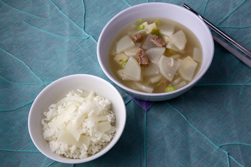 Korean food beef radish soup which is called soegogi muguk