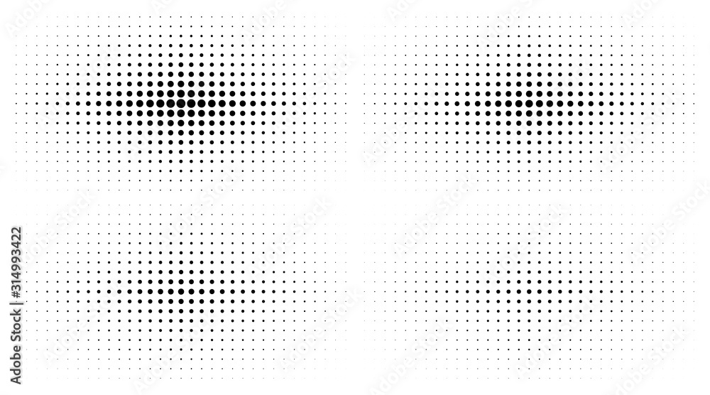Wall mural set of halftone gradient textures isolated on white background. comic dotted pattern using halftone 