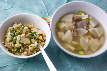 Korean food beef radish soup which is called soegogi muguk
