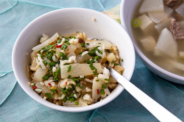 Korean food beef radish soup which is called soegogi muguk