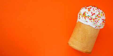 easter cake, traditional holiday design (happy easter) menu concept. food background. top view. copy space