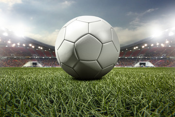 stadium with ball before the match.