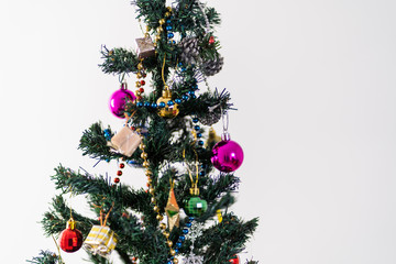 Beautiful christmas tree isolated on white background