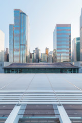 Naklejka premium High rise office building in downtown of Hong Kong city