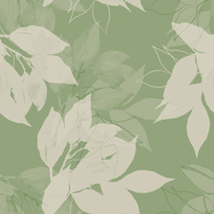 Decorative seamless pattern of tree branches.Seamless pattern branch in watercolor and count on a colored background.