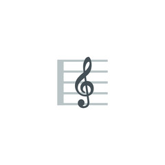 Musical Score Vector Icon. Clef note - Vector