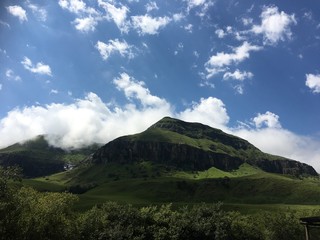 clouds over mountains