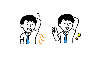 脇の匂いとネクタイ男性セット（シンプル）