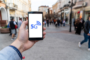 5g network danger displayed outdoors