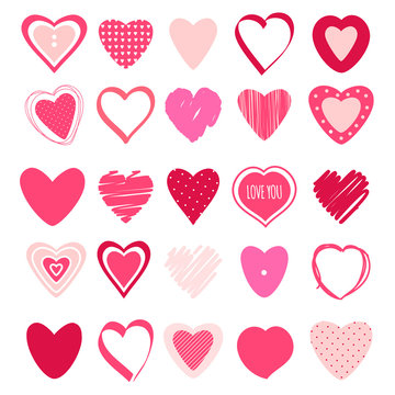 Set of Valentine heart icons