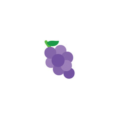Grape Flat Vector Icon. Isolated Grape Fresh Fruit Illustration Symbol - Vector