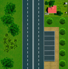 Highway. Car parking. Design element