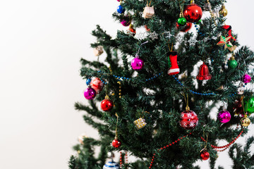 Beautiful christmas tree isolated on white background