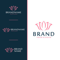 Rose flower logo and icon design concept.