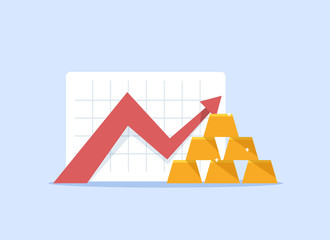 Gold price in the stock market,flat design icon vector illustration