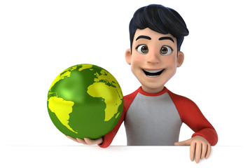 Fun 3D Asian teenager with a manga style