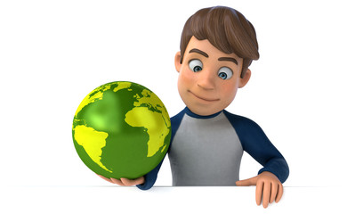 3D cartoon character fun teenager