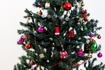 Beautiful christmas tree isolated on white background