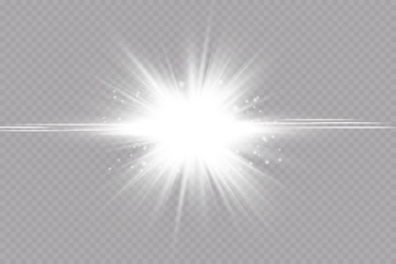 Glow light effect. Star burst with sparkles.Sun.