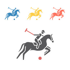 Polo player icon. Vector signs for web graphics.