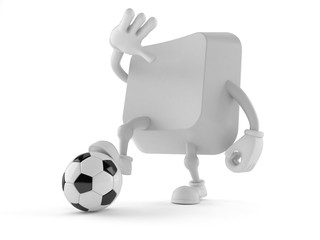 Computer key character with soccer ball