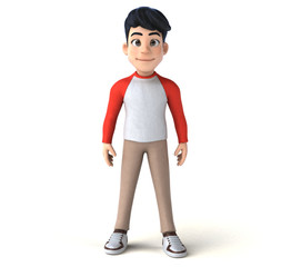 Fun 3D Asian teenager with a manga style