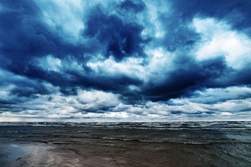 Windy day by Baltic sea.