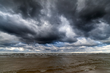Windy day by Baltic sea.