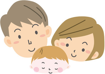 生まれたばかりの子どもと若い夫婦