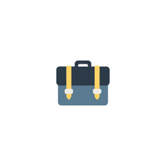 Briefcase Flat Vector Icon. Isolated Suitcase, Brief Case Illustration - Vector