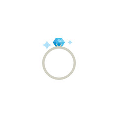 Brilliant ring flat vector Icon. Isolated ring jewelery emoji illustration