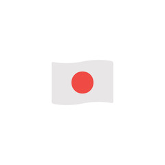 Japan Waving Flag flat vector Icon. Isolated Japanese Flag emoji illustration