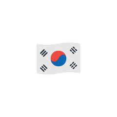 South Korea Waving flag flat vector Icon. Isolated South Korean flag emoji illustration