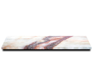 Empty marble table floor on white background. For your products. - Image.