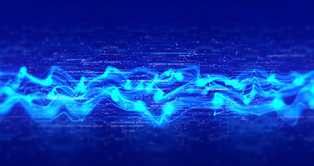 Abstract Technology Background Illustration Render With Shapes Numbers Codes - Technology Related Concept