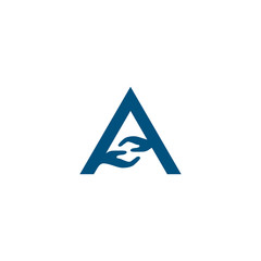 Fototapeta premium letter A hand logo design vector