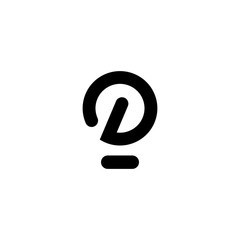 letter D simple logo design - obrazy, fototapety, plakaty