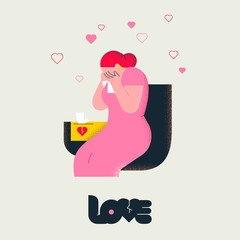 Sad woman with broken heart, because love hurts