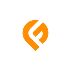Pin location letter FG logo design