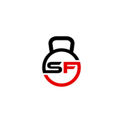 Letter SF fitness logo design