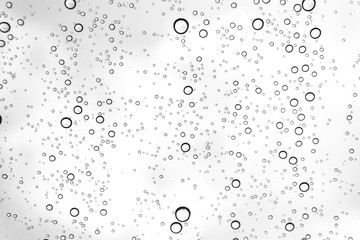 Rain drops on window glasses surface Natural Pattern of raindrops. Natural pattern of raindrops on white background for your design.