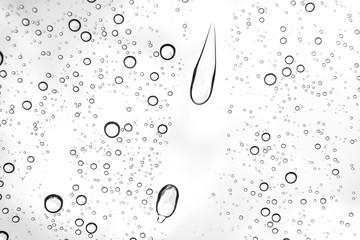 Rain drops on window glasses surface Natural Pattern of raindrops. Natural pattern of raindrops on...