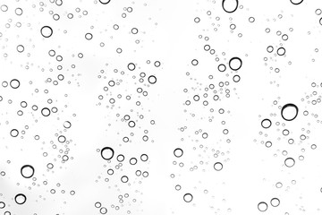 Rain drops on window glasses surface Natural Pattern of raindrops. Natural pattern of raindrops on white background for your design.